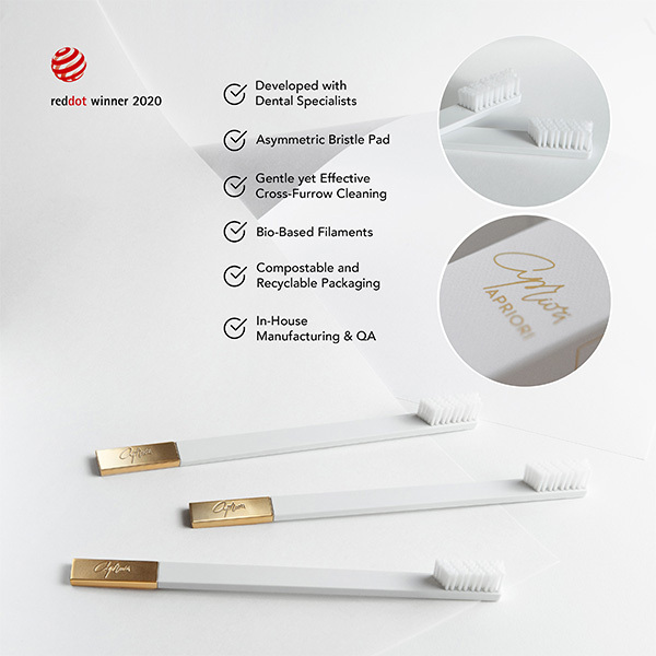 APRIORI zubní kartáček White Gold střední velikosti