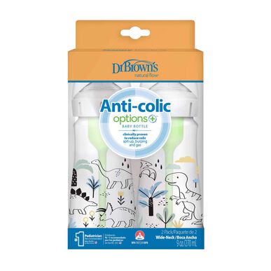 Dr. Brown's nappflaskor med bred hals i dinosaurieformat (2-pack)