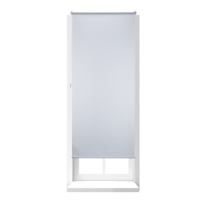 Roller blind, set of 2, thermal, side chain, drill-free installation, 90x210 cm, fabric width 86 cm, white