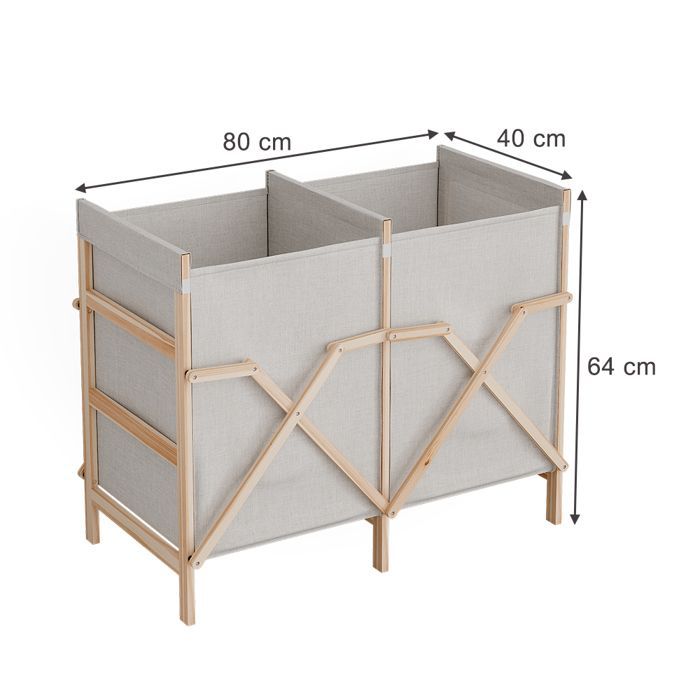 Meuble de salle de bain pour buanderie Bruno 80x64cm avec 2 compartiments Beige Vicco 55188