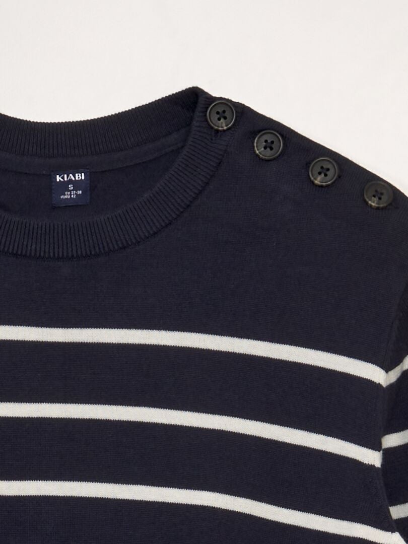 Gebreide trui in zeemansstijl - BLAUW