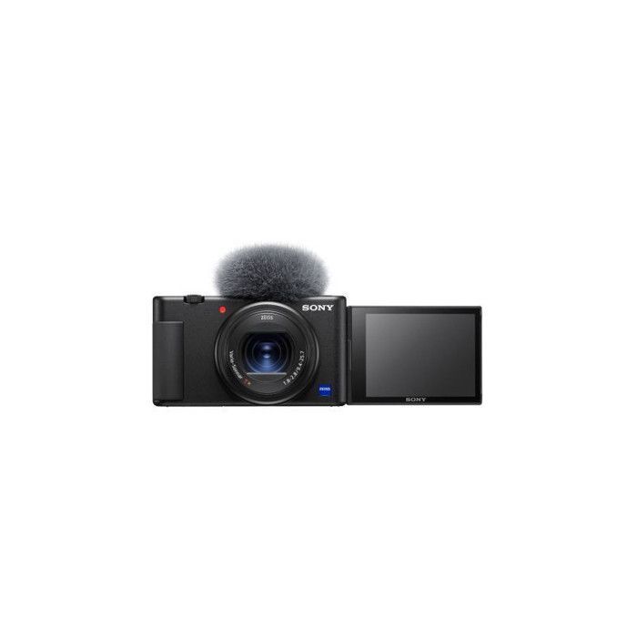 Cámara compacta Sony ZV 1A negra para vlogging.