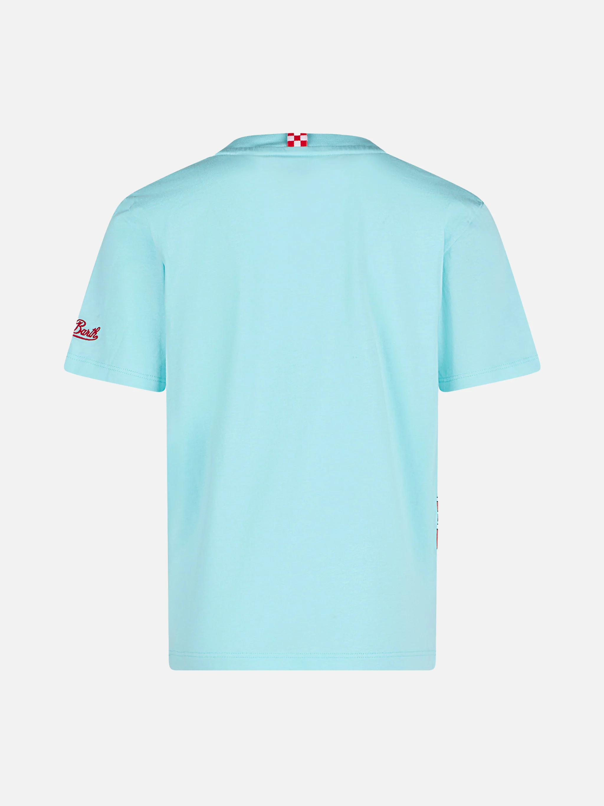 T-shirt da bambino in cotone verde acqua con stampa Hot Wheels | EDIZI