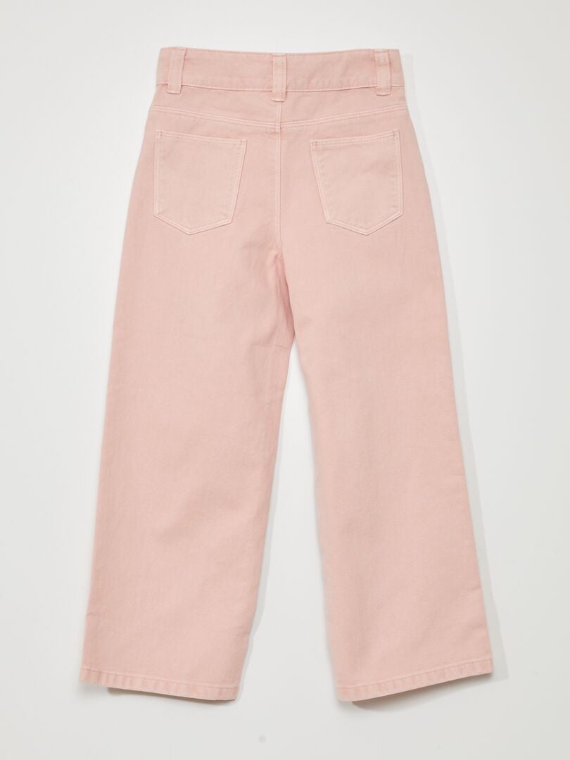 Calça jeans de cintura alta e pernas largas - PINK