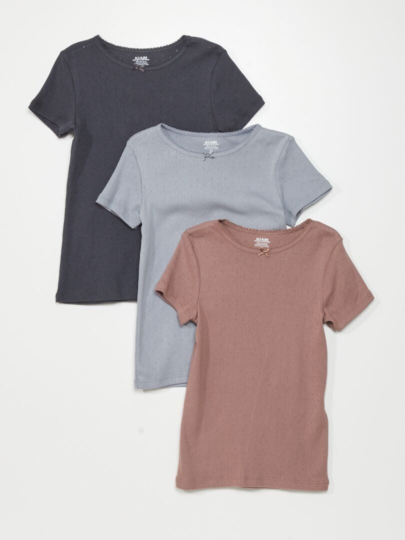 Conjunto de 3 camisetas - CINZA