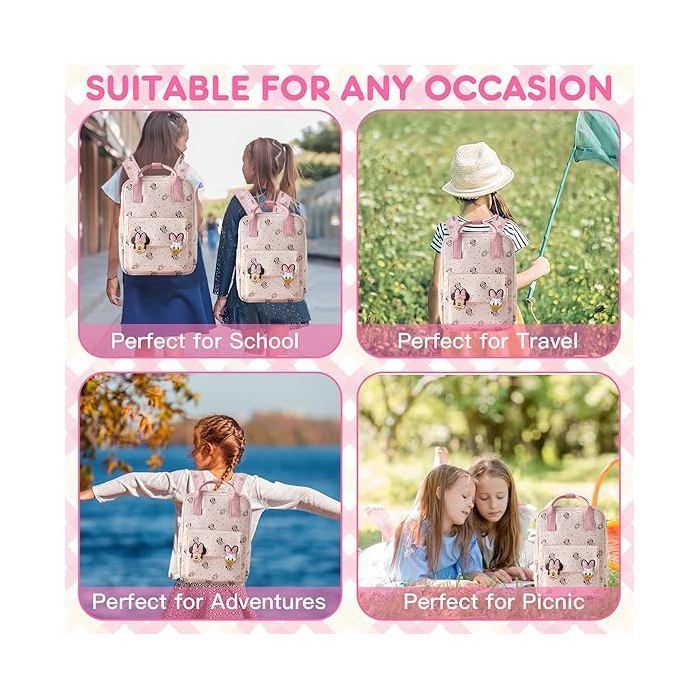 Sac à dos Mignon pour Enfants, Sac à Dos pour Filles, Sac à Dos de Maternelle, Mini Sac à Dos pour enfants avec sangle de poitrine