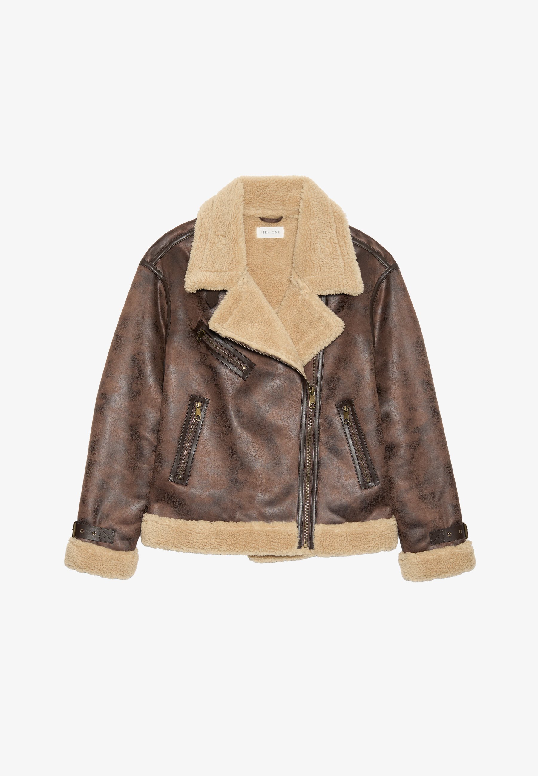 Pier One Kunstlederjacke - braun