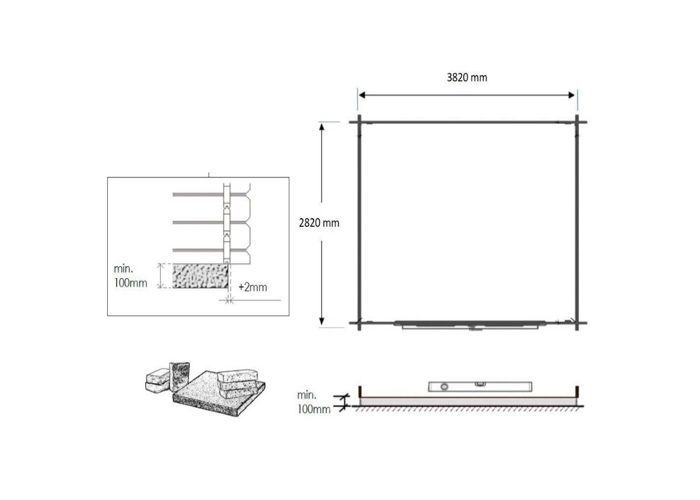 Casetta da giardino in legno - 12 m² - 4x3 m - spessore 28 mm - Colore: naturale - DOM137