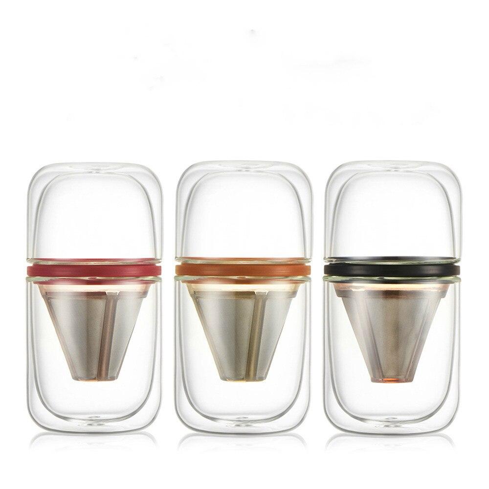 Tasse en verre originale, portable, multifonctionnelle, idéale pour les voyages, le thé, l'expresso ou le thé noir.
