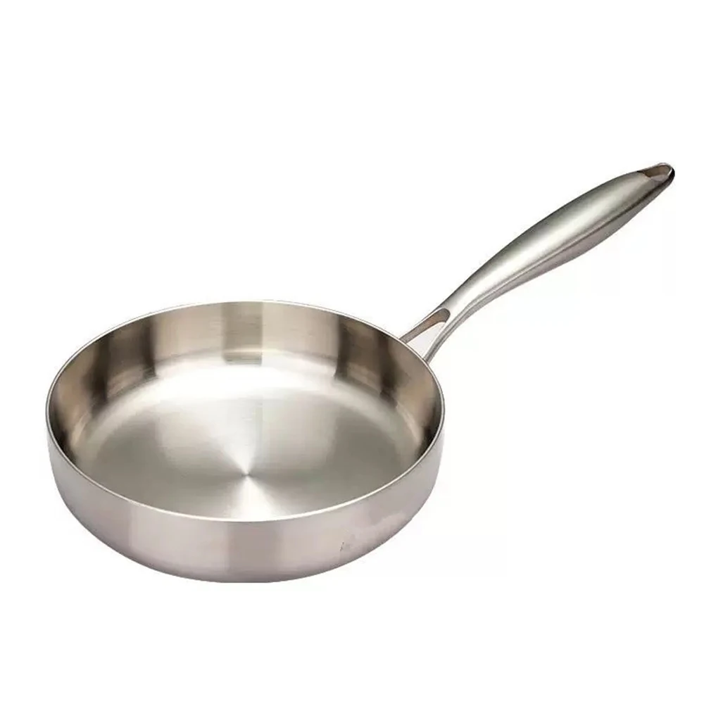 Poêle à frire en acier inoxydable 316, wok antiadhésif, pour steaks frits, sans revêtement, compatible avec les plaques à gaz et à induction.