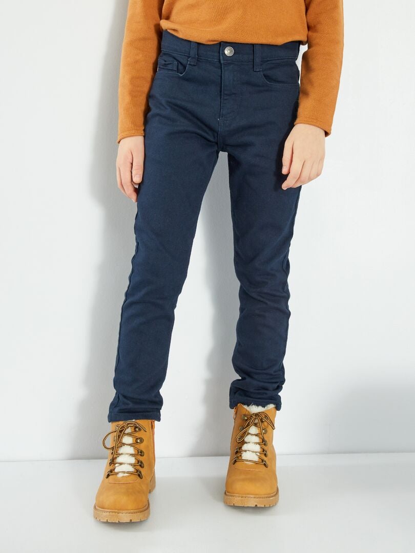 Slim fit jeans met 5 zakken - blauw