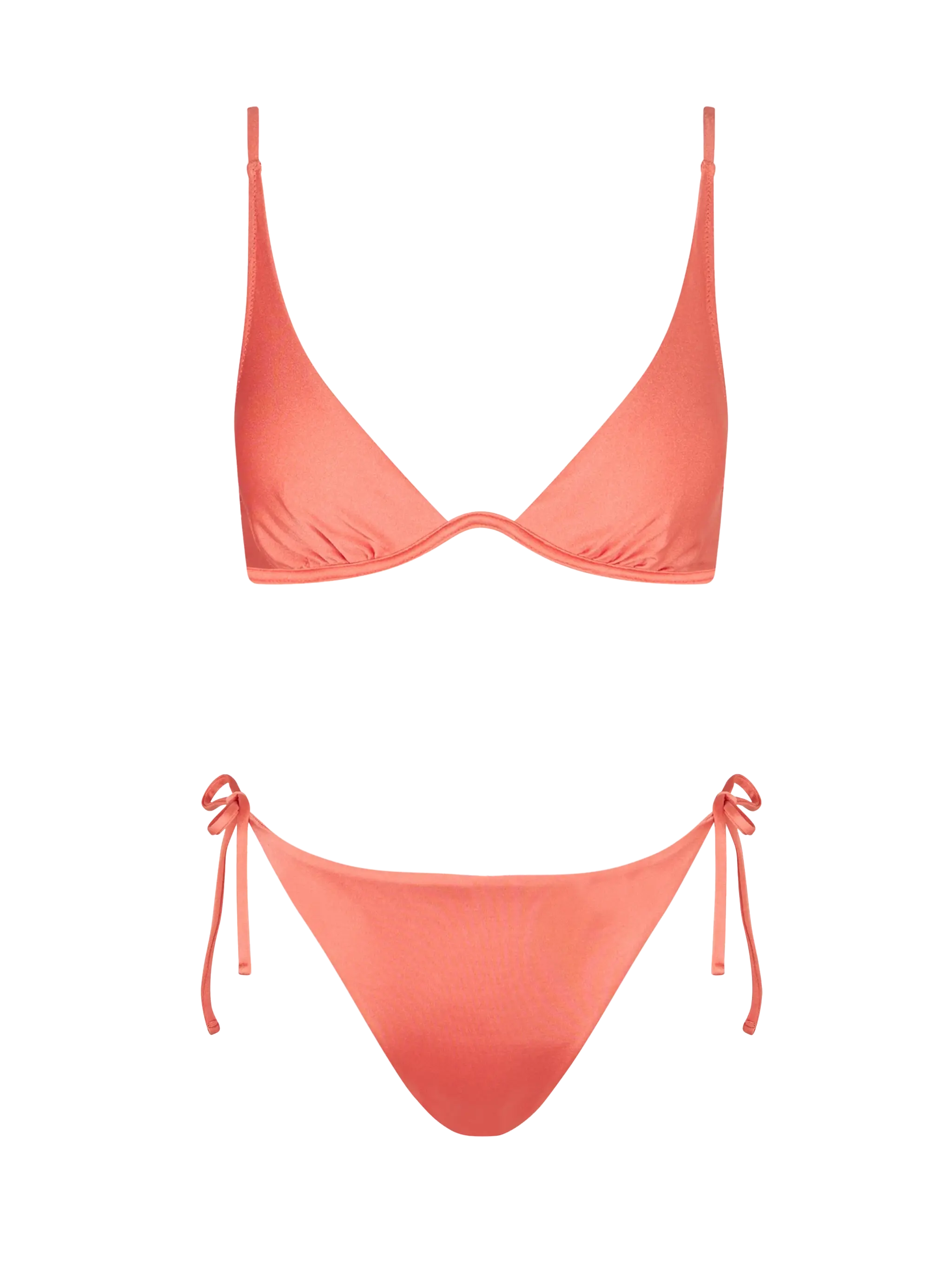 Bikini met V-hals, beugel en bijpassend bikinibroekje.