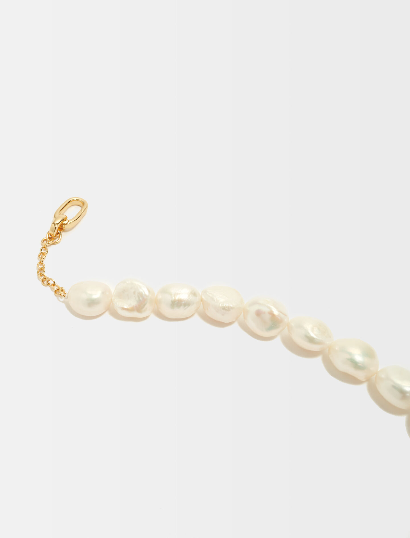 Parelketting met metalen details - Goud