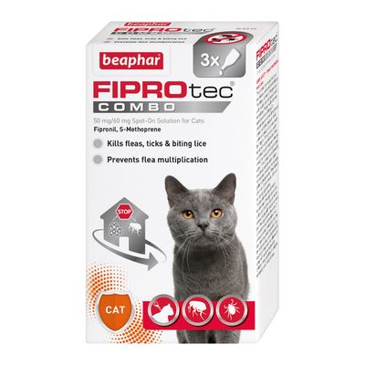 beaphar FIPROtec® COMBO Floh- und Zeckenmittel Spot-On für Katzen