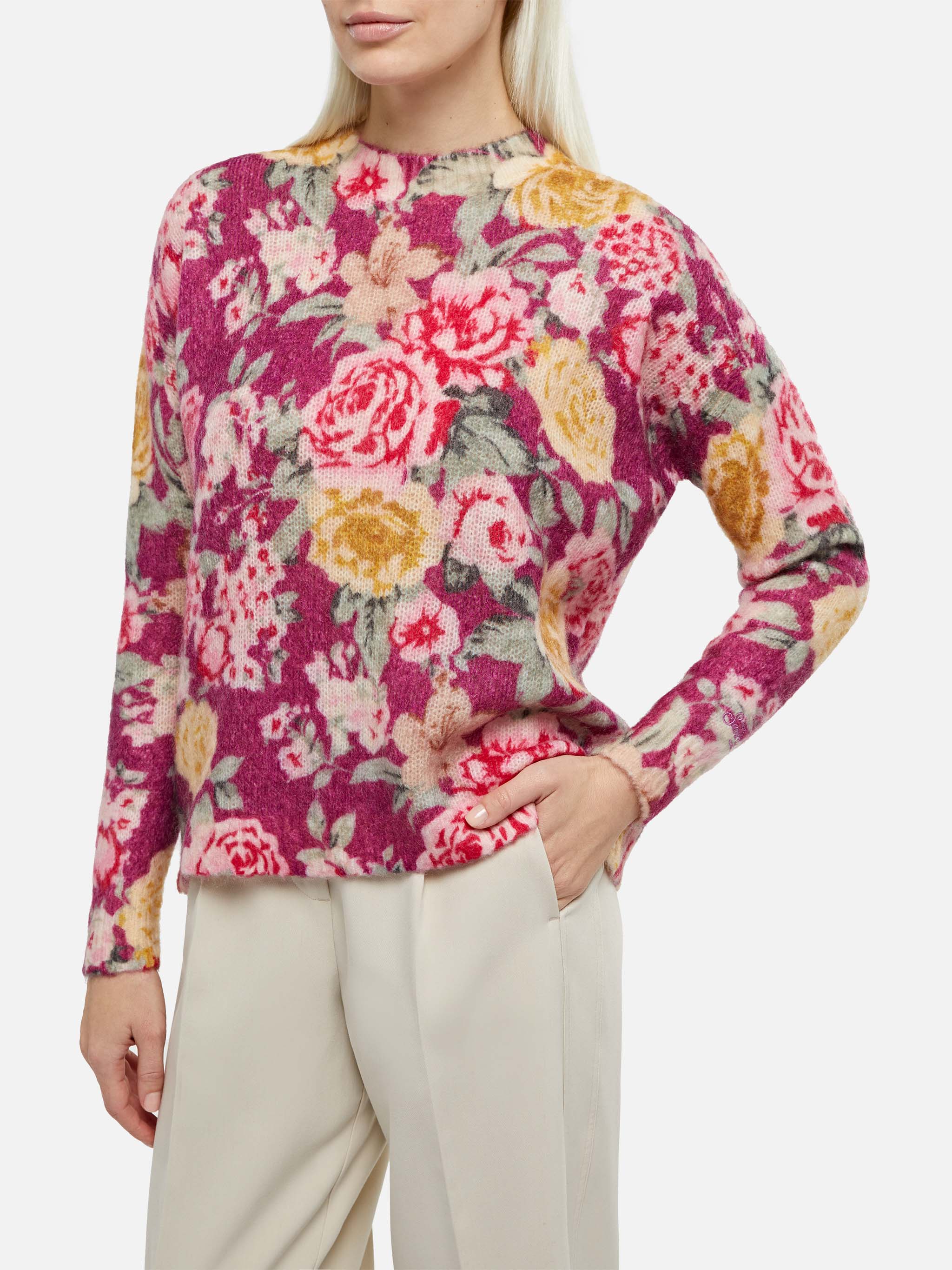 Louise damestrui van mohair met bloemenprint