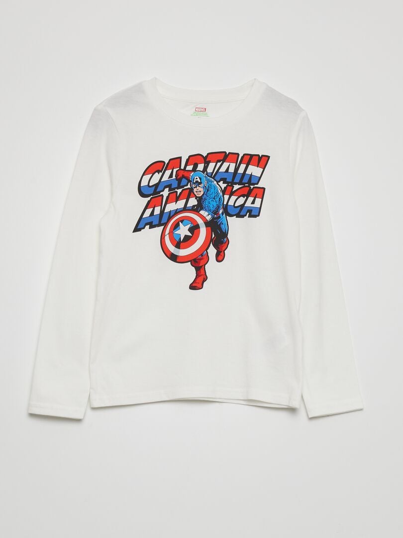 Conjunto de pijama de 2 piezas de Capitán América 'Marvel' - BLANCO