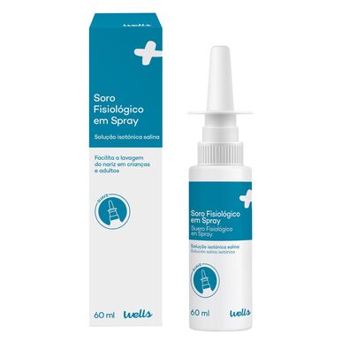 Wells fysiologinen suolaliuossuihke, isotoninen nenähuuhtelu, 60 ml
