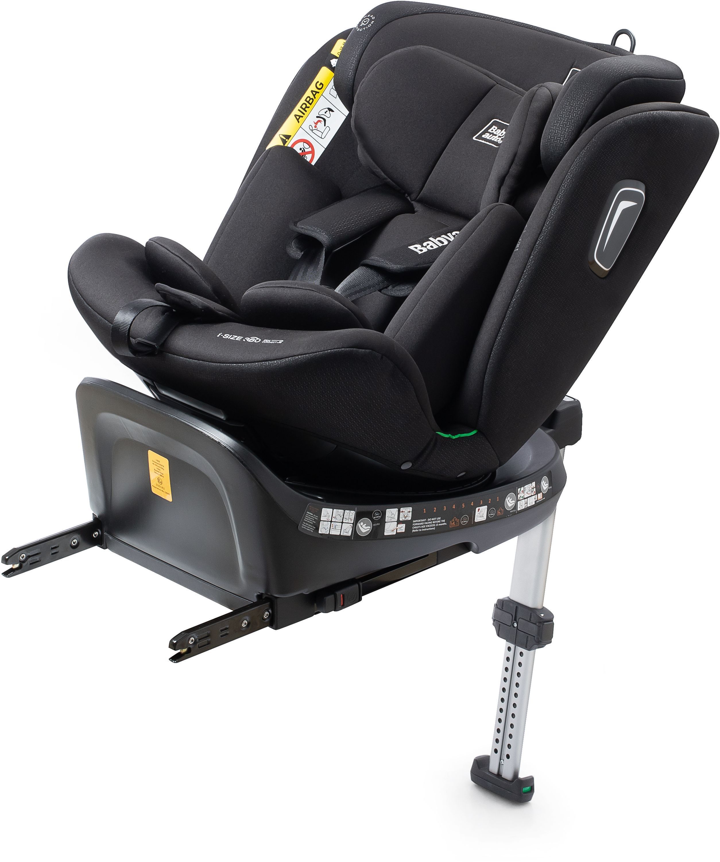 Bilbarnstol - BABYAUTO - Aitana - Grupp 0/1/2/3 - I-Size - 40/150 cm - Isofix - 360° vridbar - Stödben - Svart