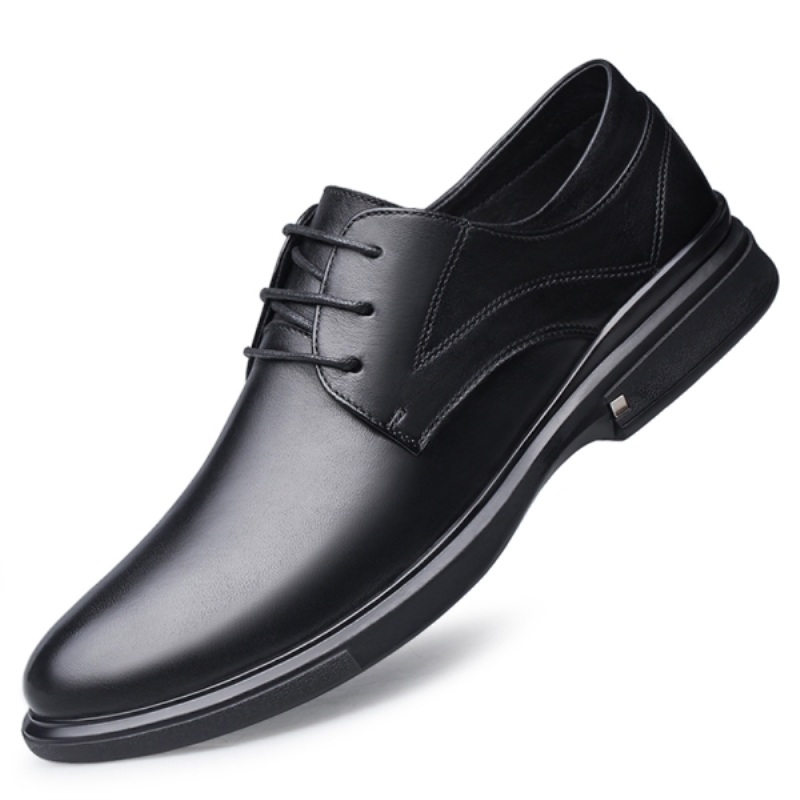Sapatos sociais masculinos de luxo em couro legítimo, modernos e com cadarço, forrados com pele sintética, disponíveis nos tamanhos 38 e 48.