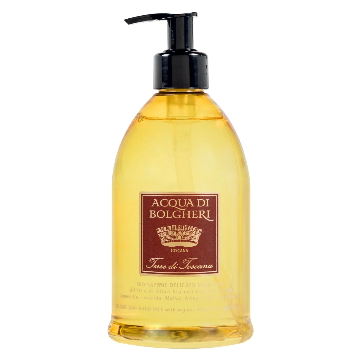 Acqua di Bolgheri Biologische hand-/gezichtszeep Terre di Toscana 500 ml
