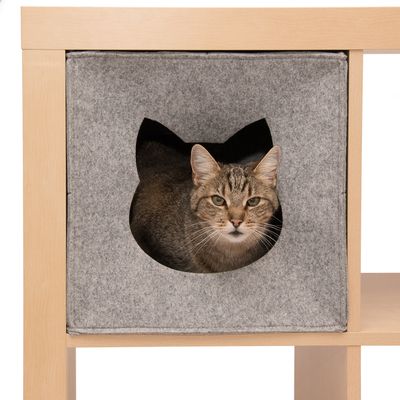 Vilten kattenmandje voor in de kast