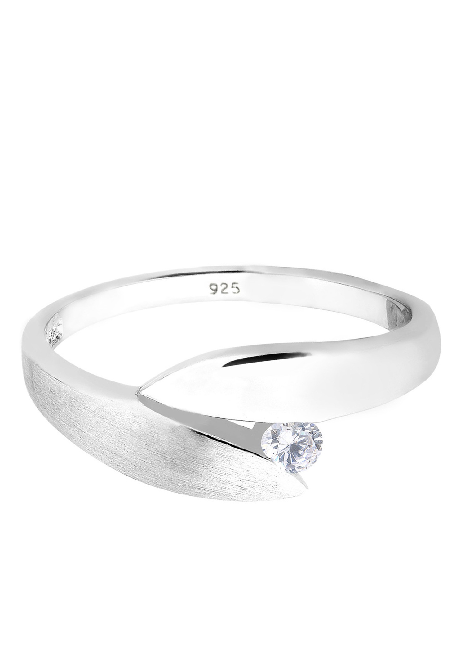 Elli Solitaire Enveloppé Cristaux de Zircone 925 Argent