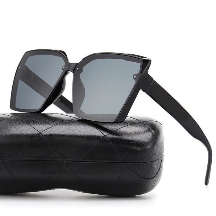 SHARPHY Lunettes de soleil femme rétro grosse boite personnalité tendance tout match mince l'été noir élégant haute qualité