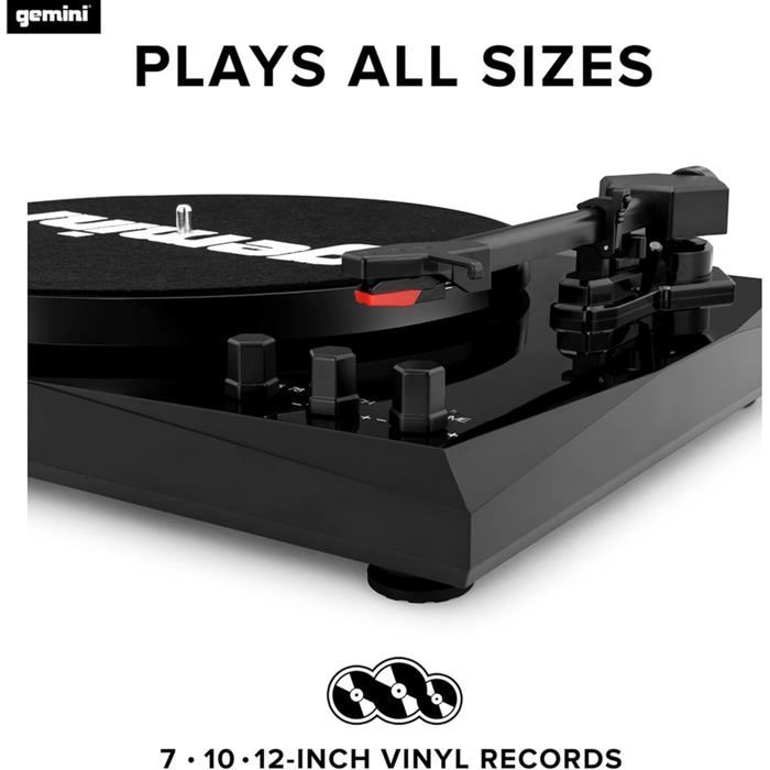 Giradischi Bluetooth TT-900, 3 velocità, controllo del pitch, suono stereo Hi-Fi, nero