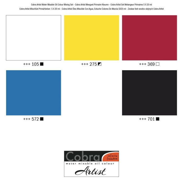 tubes of oil paint - Primary colors - Water-soluble - Cobra