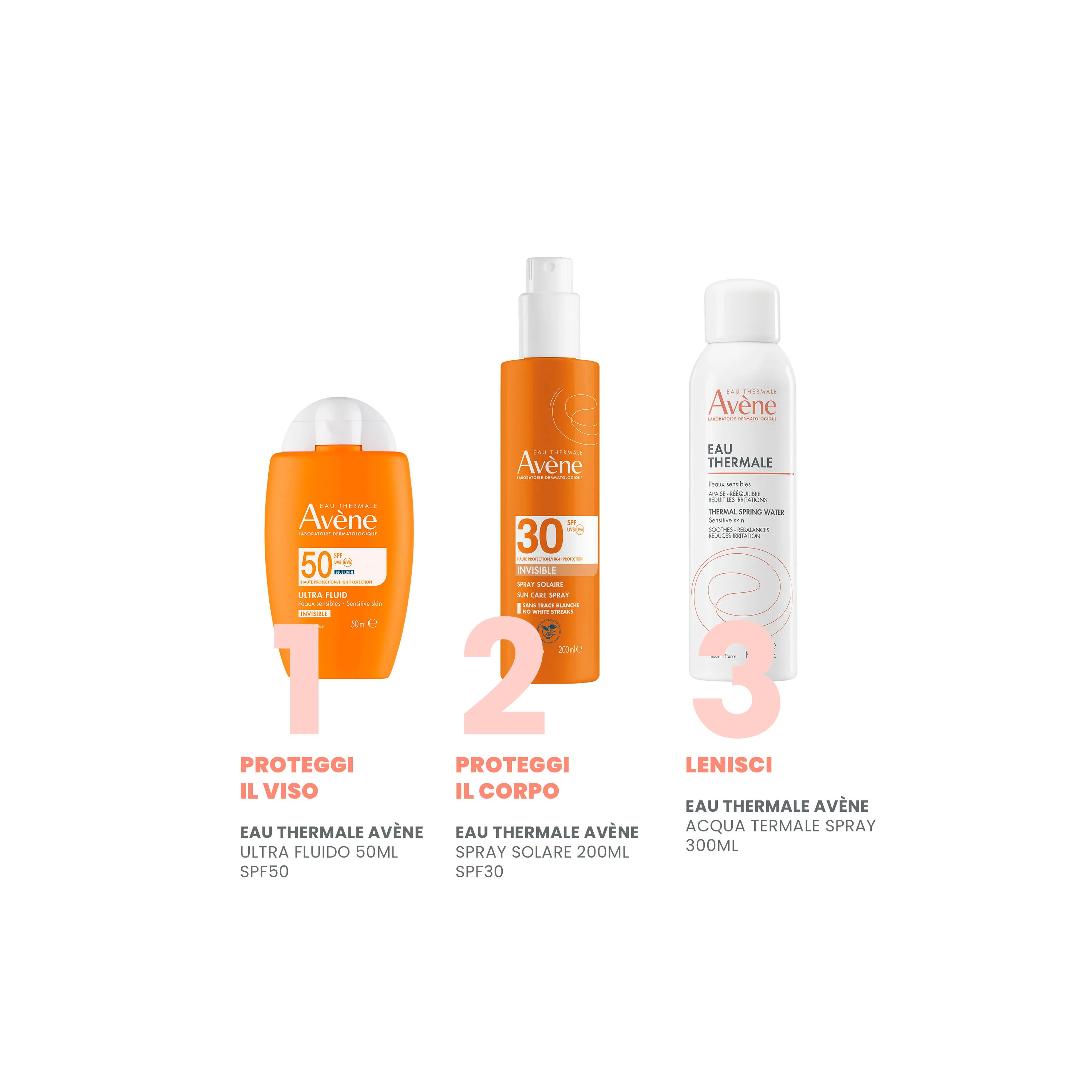 Suncare Spray Solare SPF30 - Spray solare corpo alta prot., Latte solare corpo alta prot.