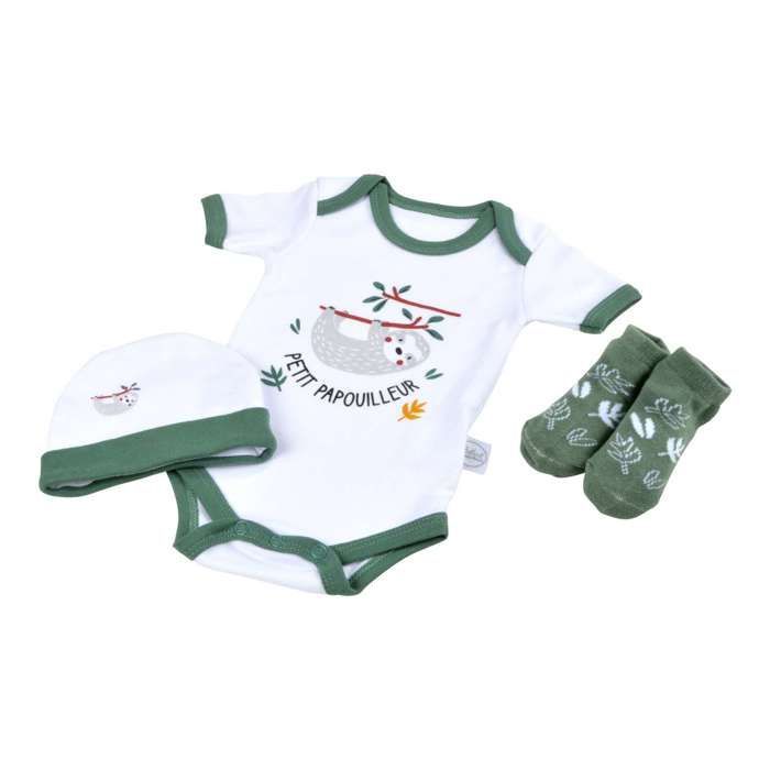 Baby Softness - Set regalo per neonati con body, cappellino e calzini 0-1 mese - Piccolo coccolone