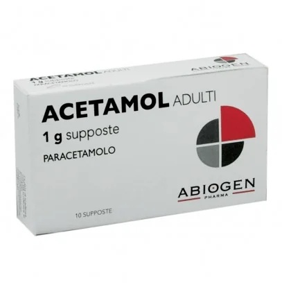 ABIOGEN Acetamol Volwassenen 1 g 10 zetpillen Paracetamol