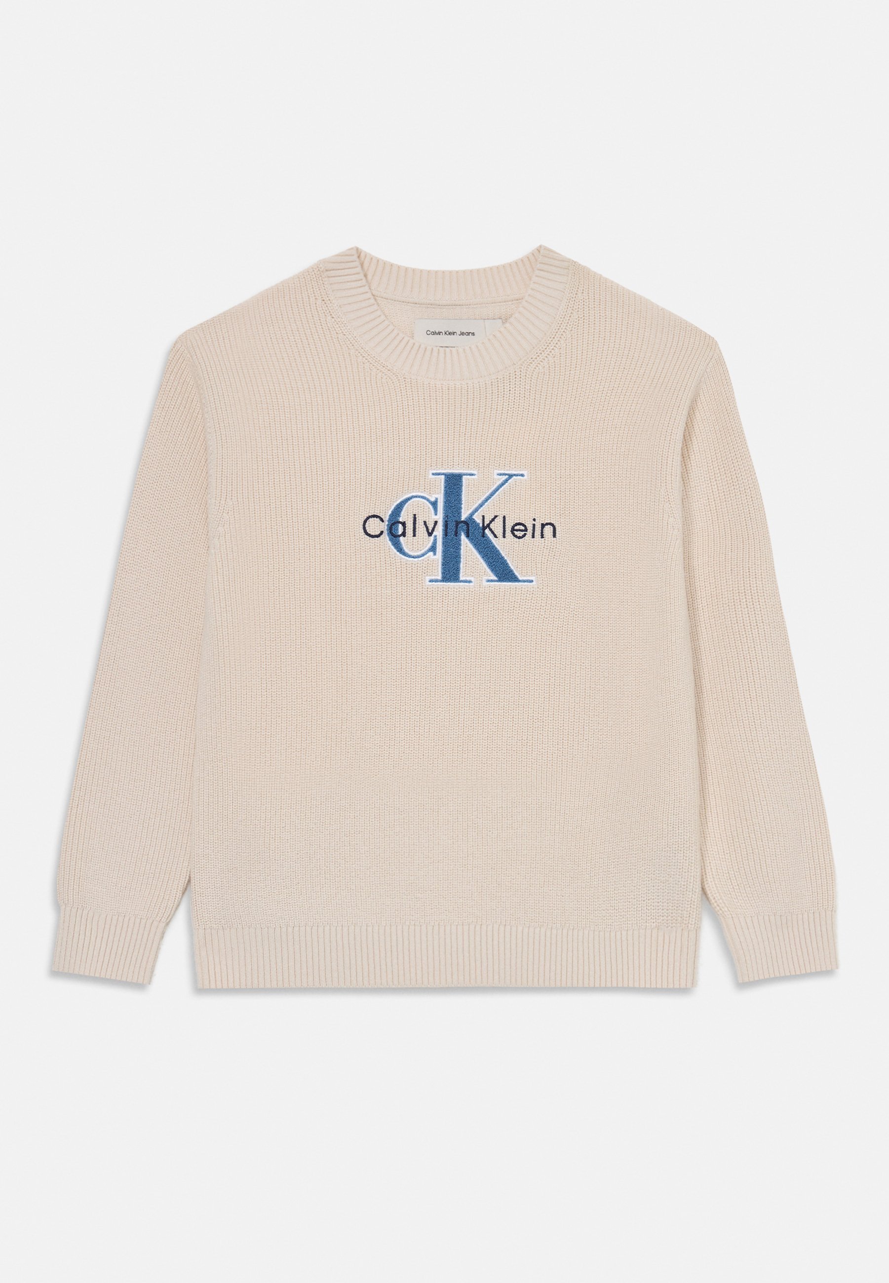 Calvin Klein Jeans STITCH UNISEX - Trui - wit grijs