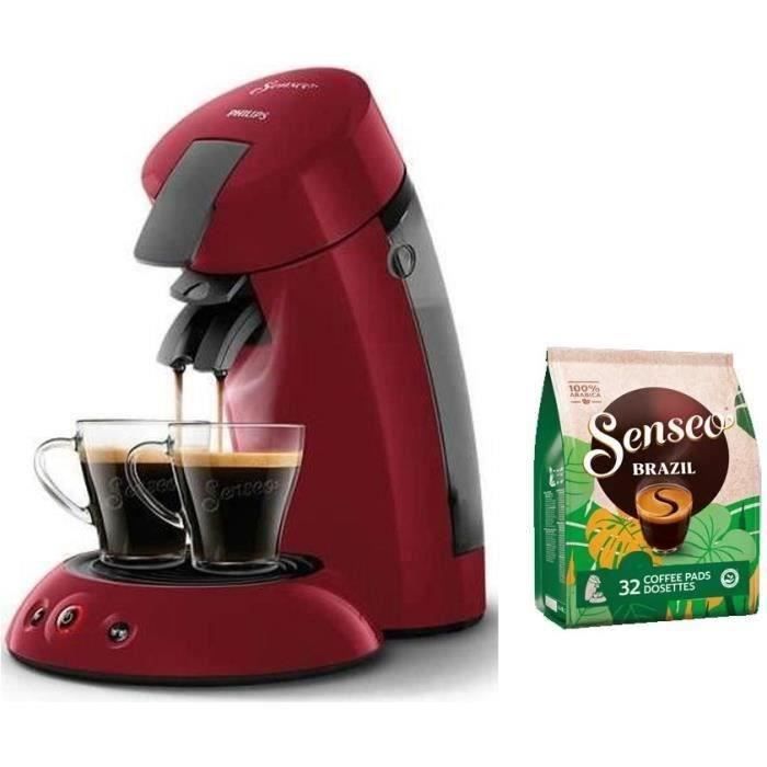 Macchina da caffè a capsule PHILIPS SENSEO ORIGINAL HD6553/81 con Crema Plus Red Aroma Booster + 32 capsule SENSEO Espresso Brazil