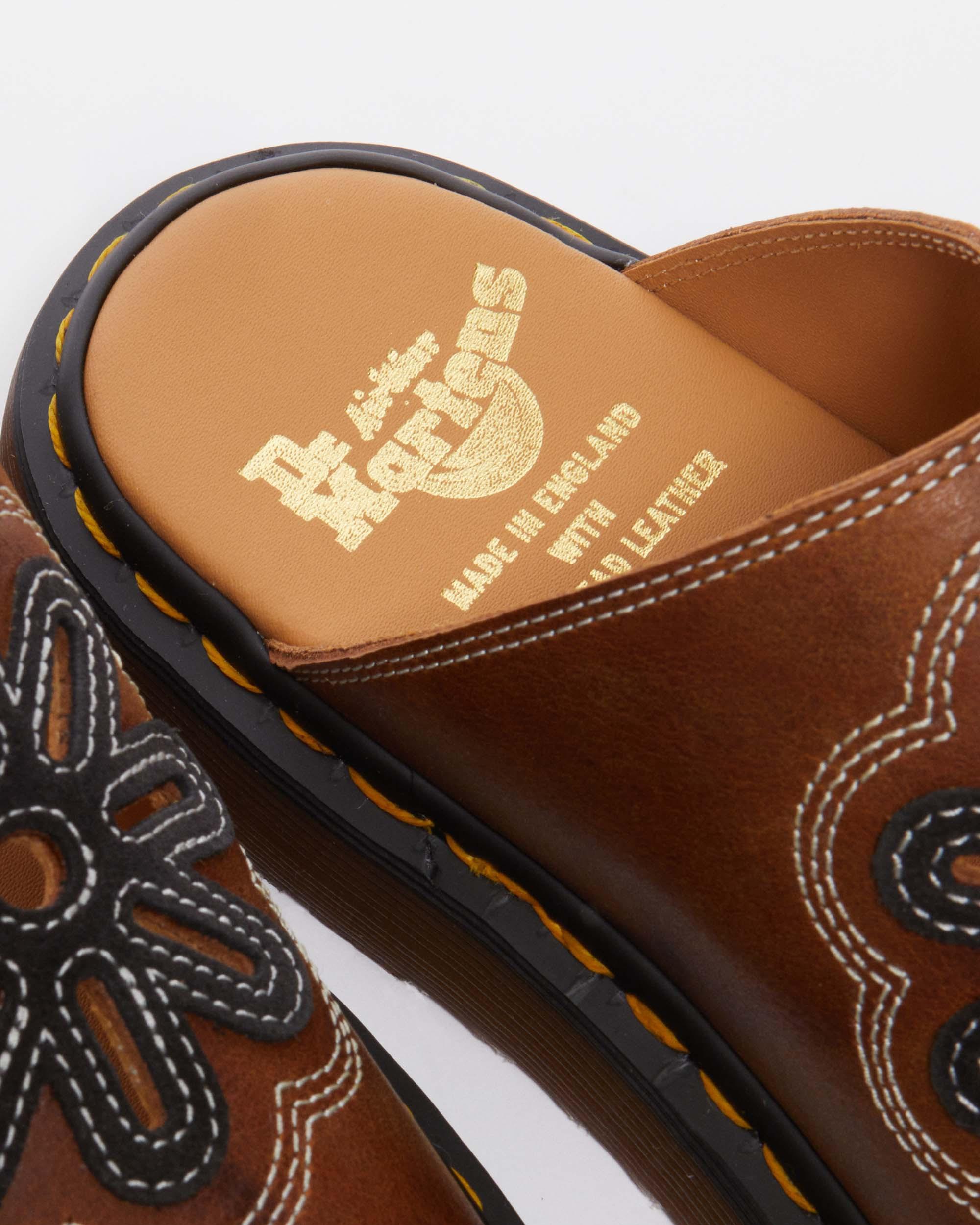 Dayne Made in England Leather & Suede Applique Slides