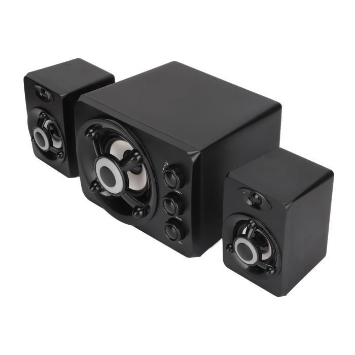 Sistema de altavoces 2.1 - TBEST - Subwoofer estéreo USB - Iluminación LED RGB - 8W - Con cable