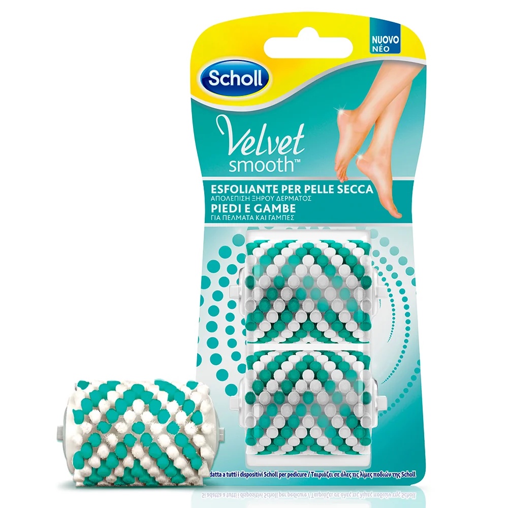 SCHOLL Scholl Velvet Smooth vervangende exfoliërende borstel, 2 stuks