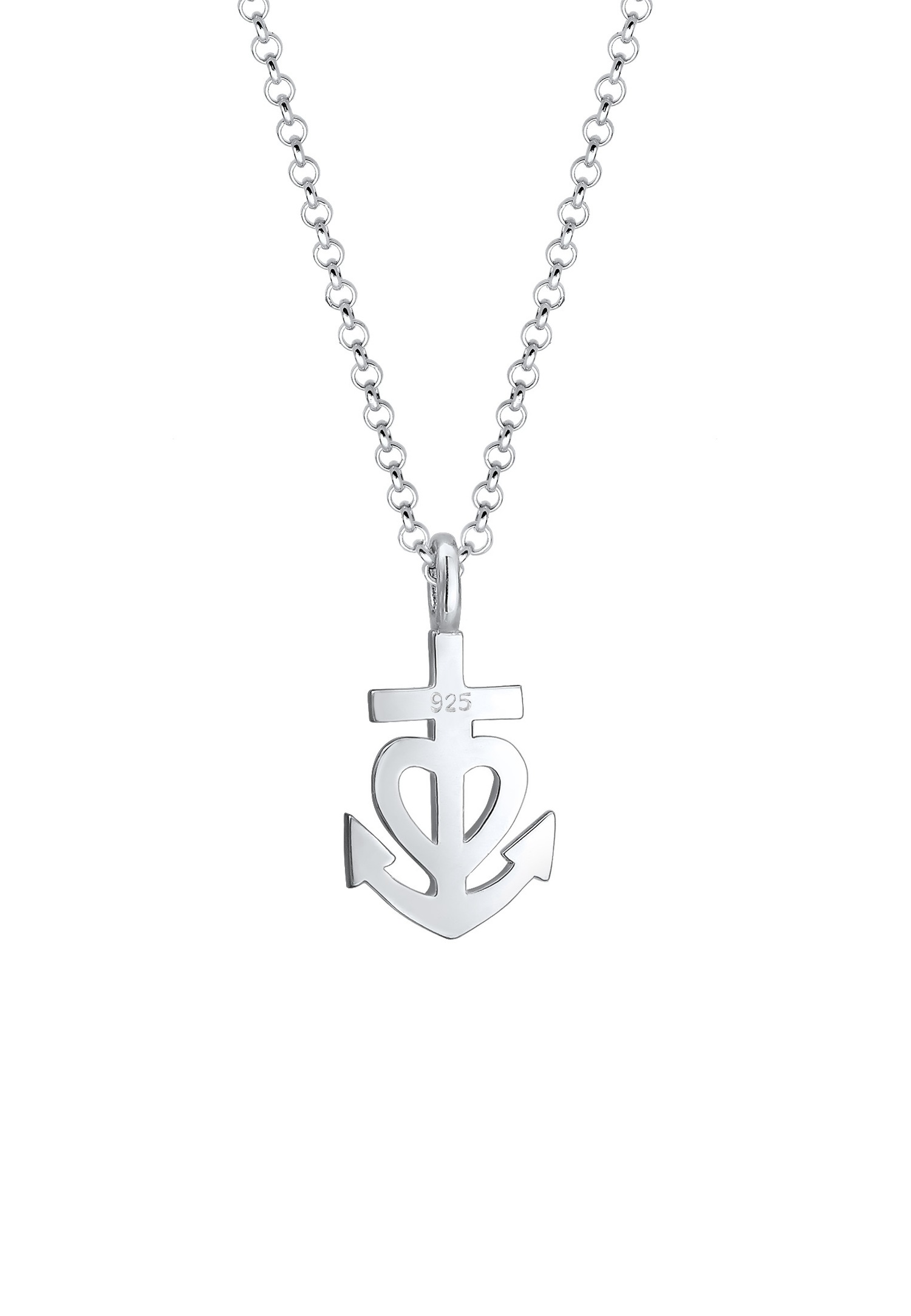 Elli Femme Pendentif Ancre Coeur Filigrane en Argent Sterling 925