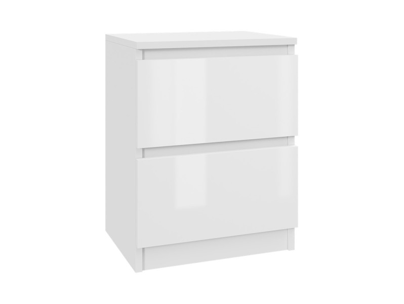 Szafka nocna BIAŁA LAKIER - stolik 40 cm - 2 Szuflady