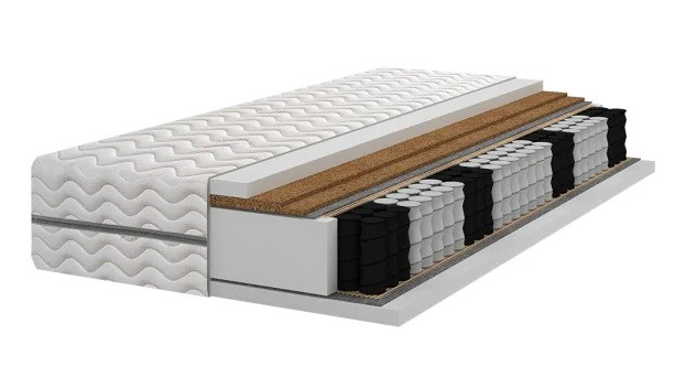 Materac pocket 7 stref 2x kokos H3/H5- 21/22 cm - 80x200 cm