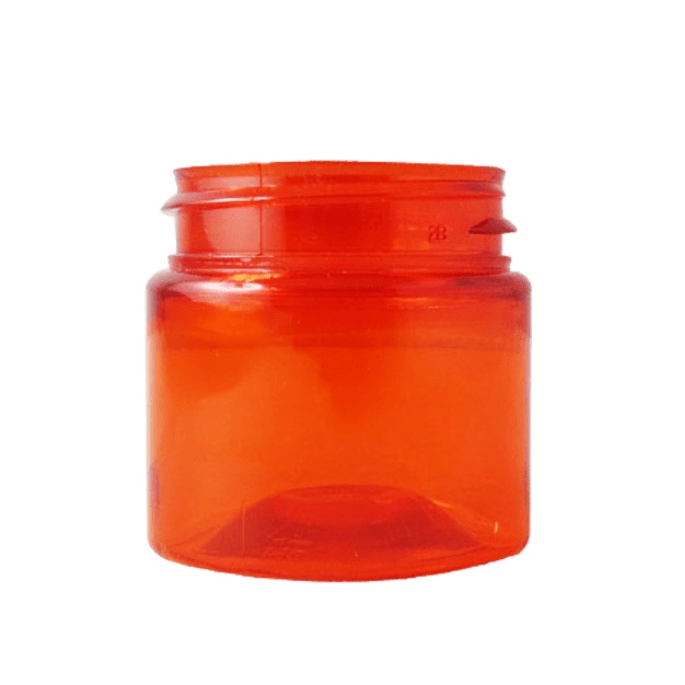 Klein oranje potje van gerecycled PET, 50 ml - zonder deksel