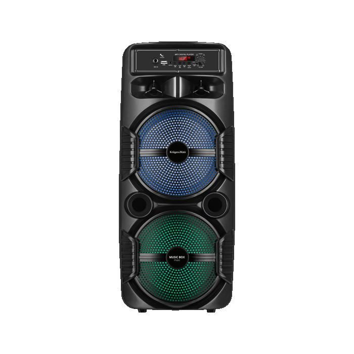 Altavoz portátil Bluetooth Kruger and Matz Music Box Maxi - Karaoke con entrada de micrófono - Radio FM - USB - AUX - Función TWS
