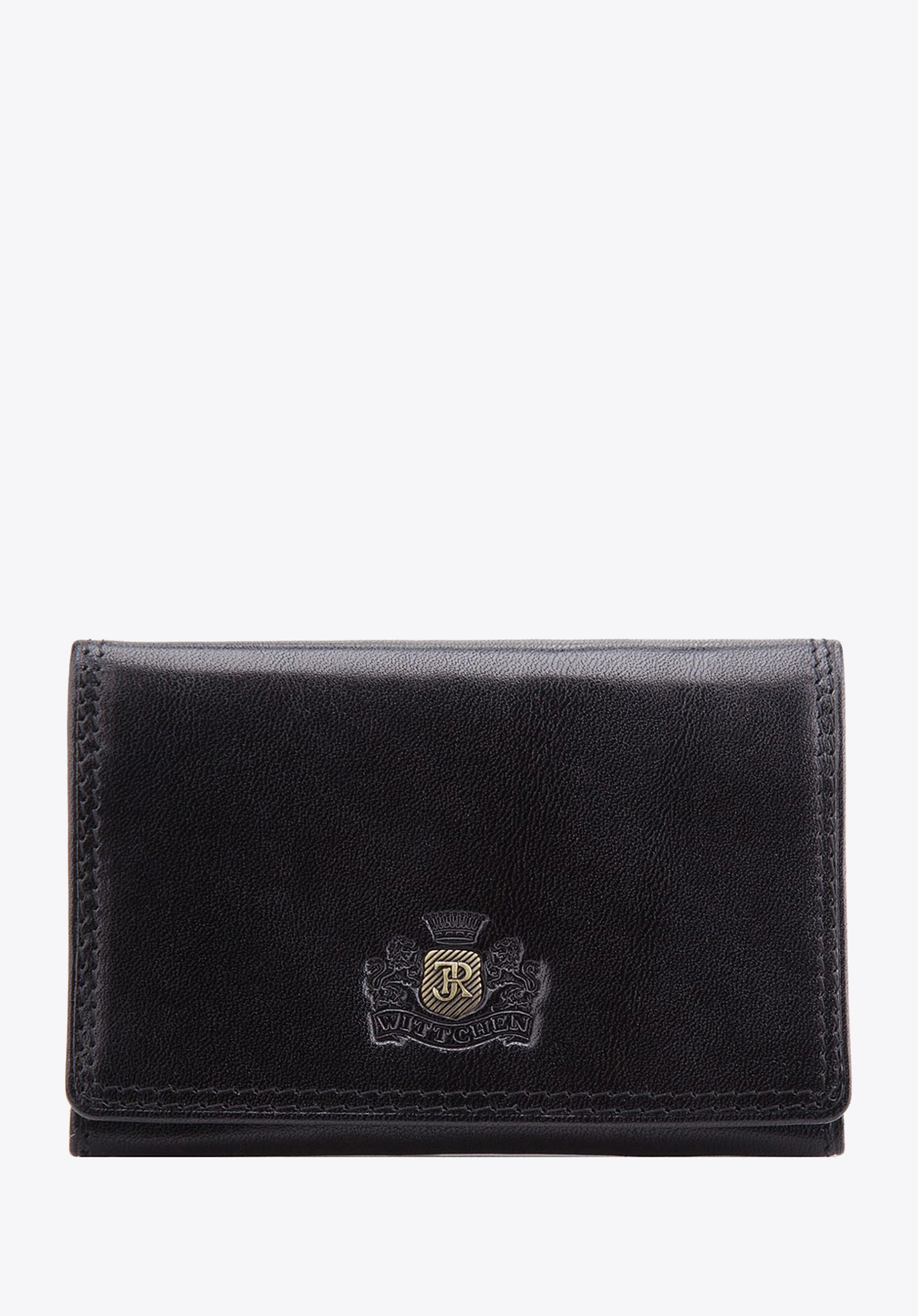 Etui na wizytówki skórzane z monogramem czarne