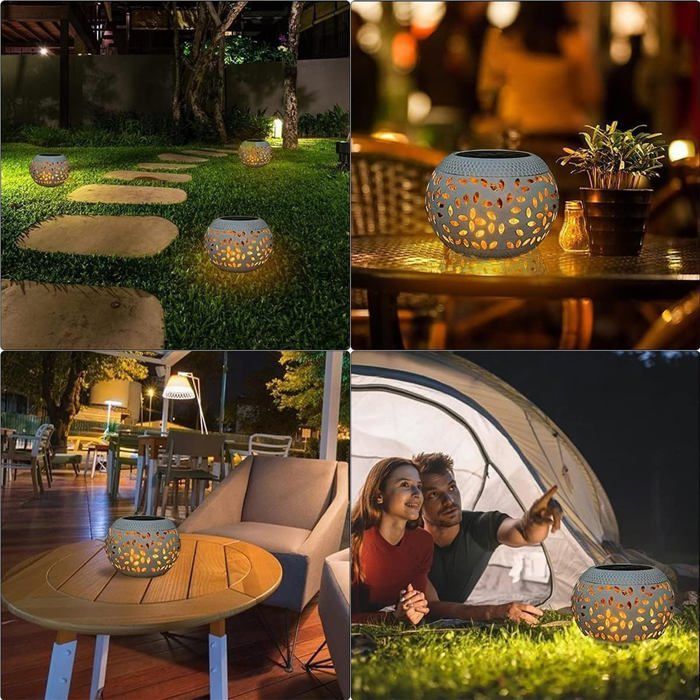 Lámpara de mesa solar LED retro impermeable para exteriores