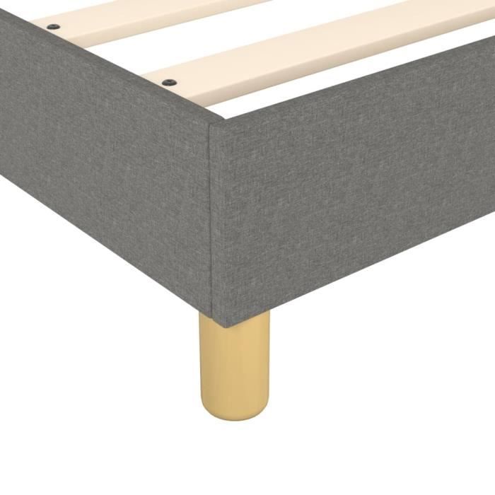 Base de cama de muelles KEENSO - Gris oscuro - 80x200 cm - Tejido de poliéster - Alta calidad