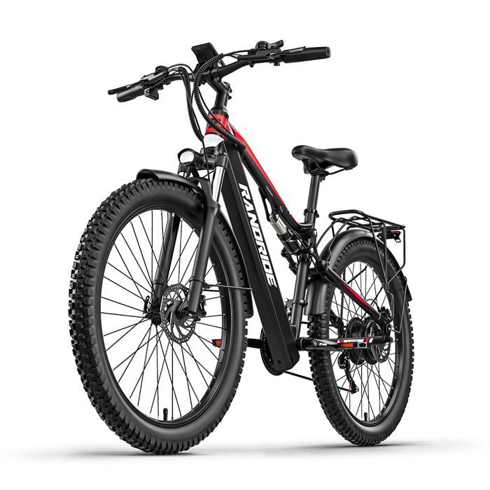 RANDRIDE YG90 Vélo Électrique 1000W, 45 km/h, autonomie 50 km, batterie 17Ah, suspension intégrale, écran LCD couleur 4
