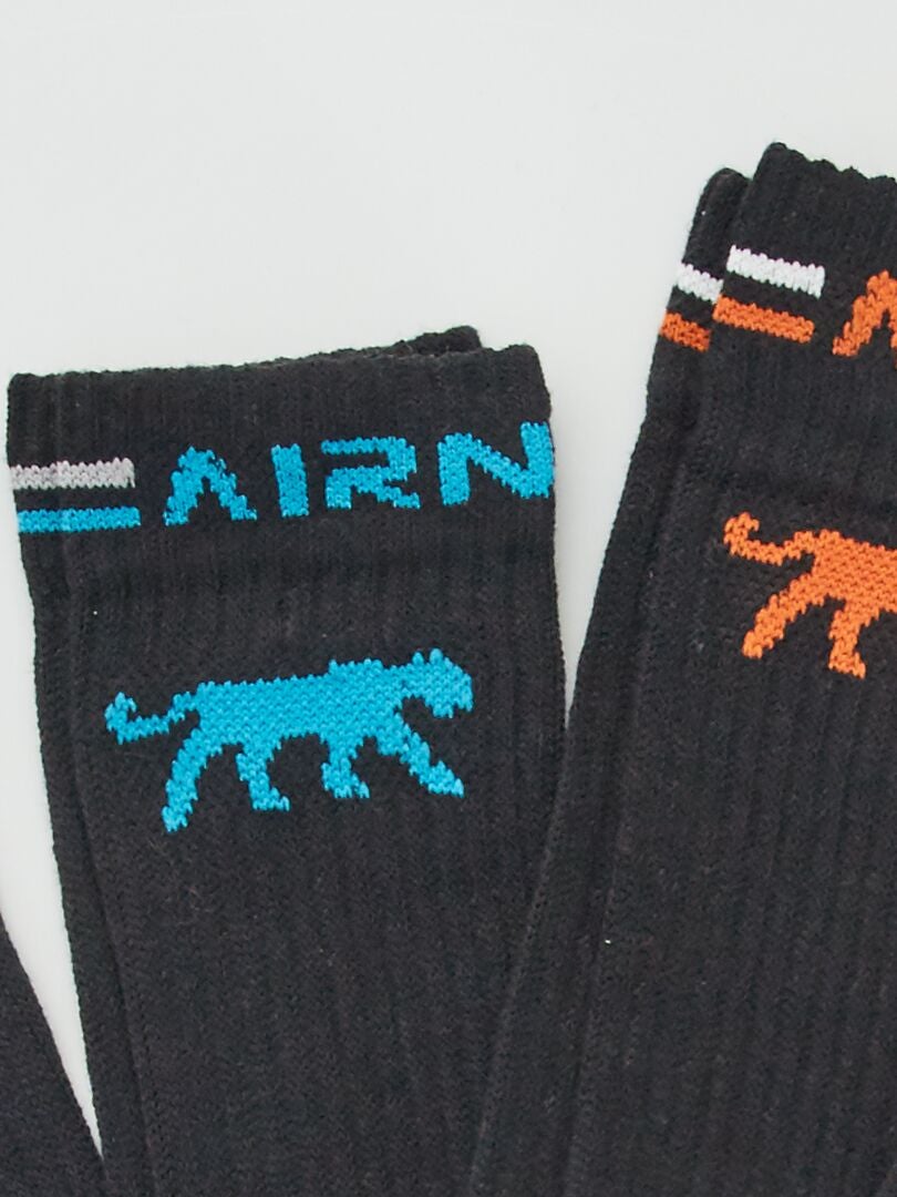 5 pares de meias compridas 'Airness' - PRETAS