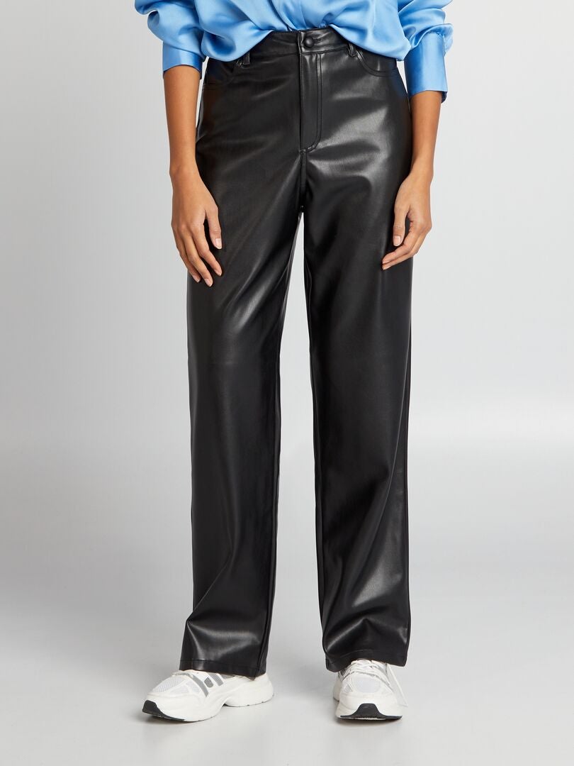 Kunstleren broek - Zwart