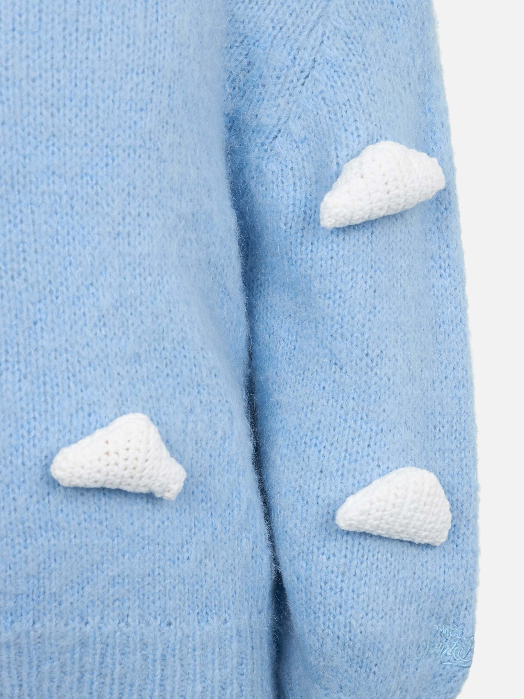 Maglione morbido a forma squadrata da bambina Danya Jr con toppe 3D a