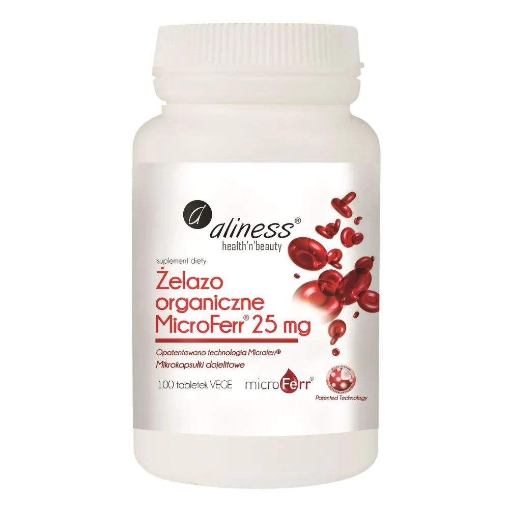 Aliness Żelazo Organiczne Microferr 25 Mg Tabletki